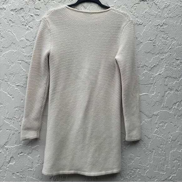 CHELSEA ROSE Wool Cashmere Cardigan Sweater Women Small Cream Minimalist Long - Picture 4 of 8